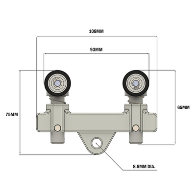 55-110-0 MODULAR SOLUTIONS DOOR PART TROLLY WITH EYELET